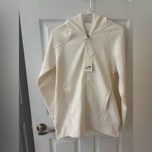 LIV Cream Zip-Up Hoodie- Life Energy‎ Earth